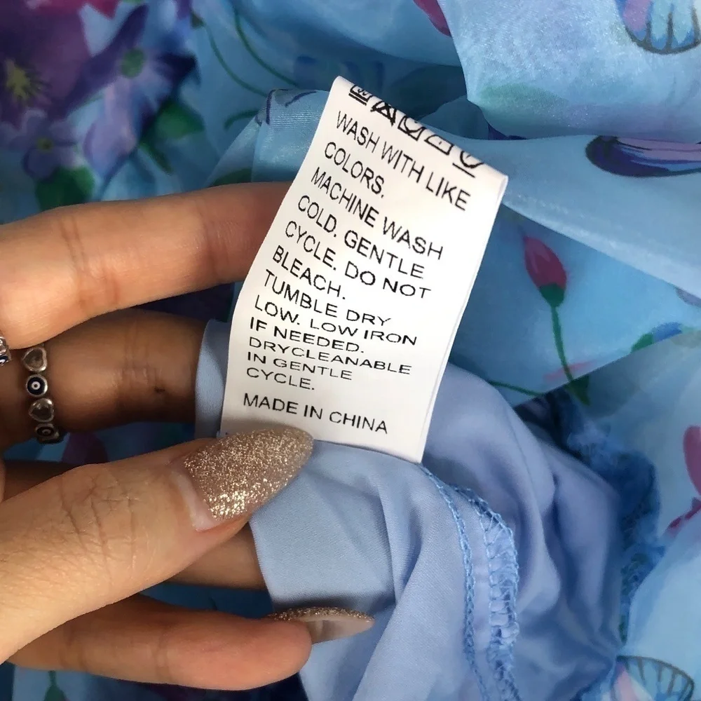 NWOT SHEIN Women’s blue floral fairycore dress - Picture 7 of 7